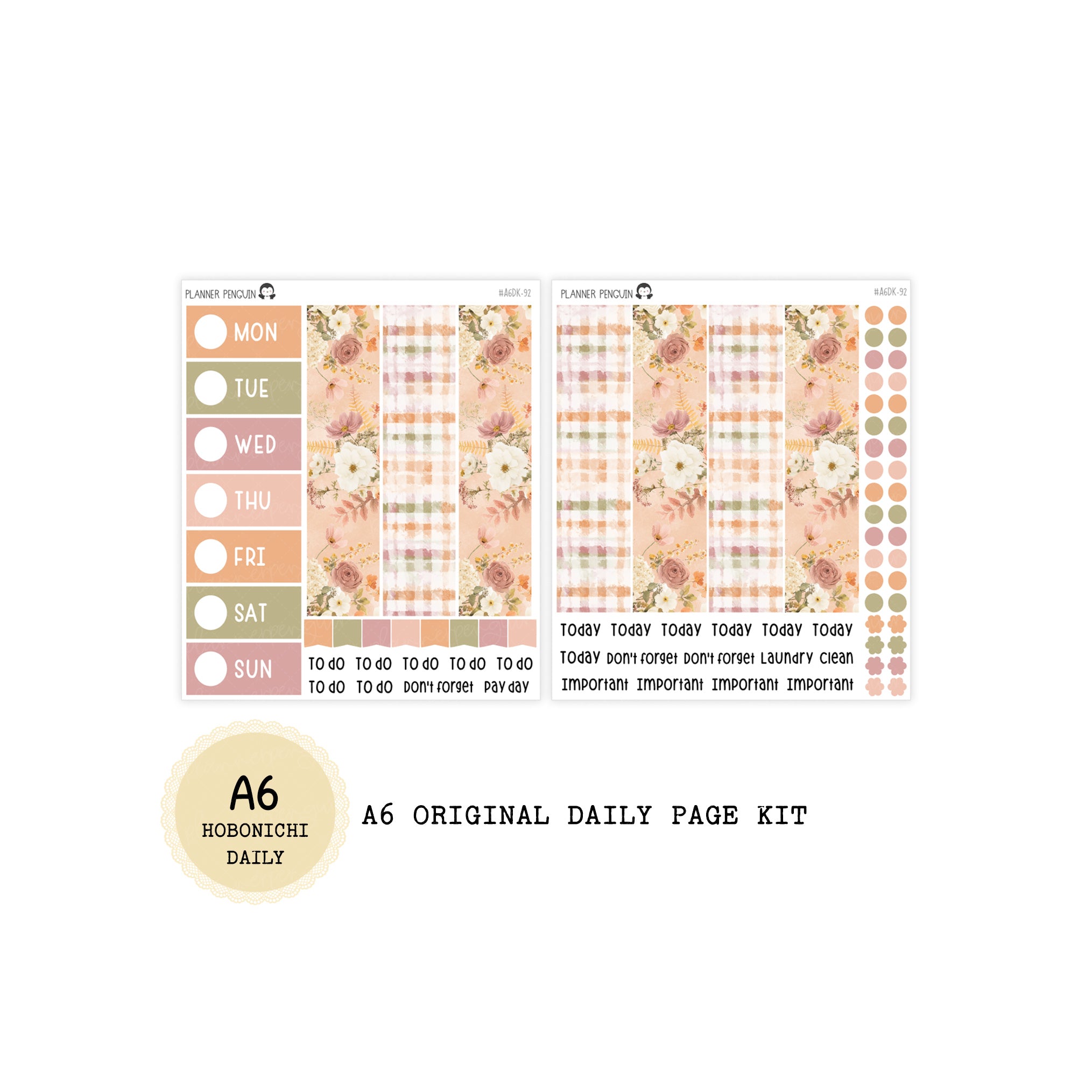 Autumn Beginnings - Daily Kit - Hobonichi Cousin A5 , A6 original Techo