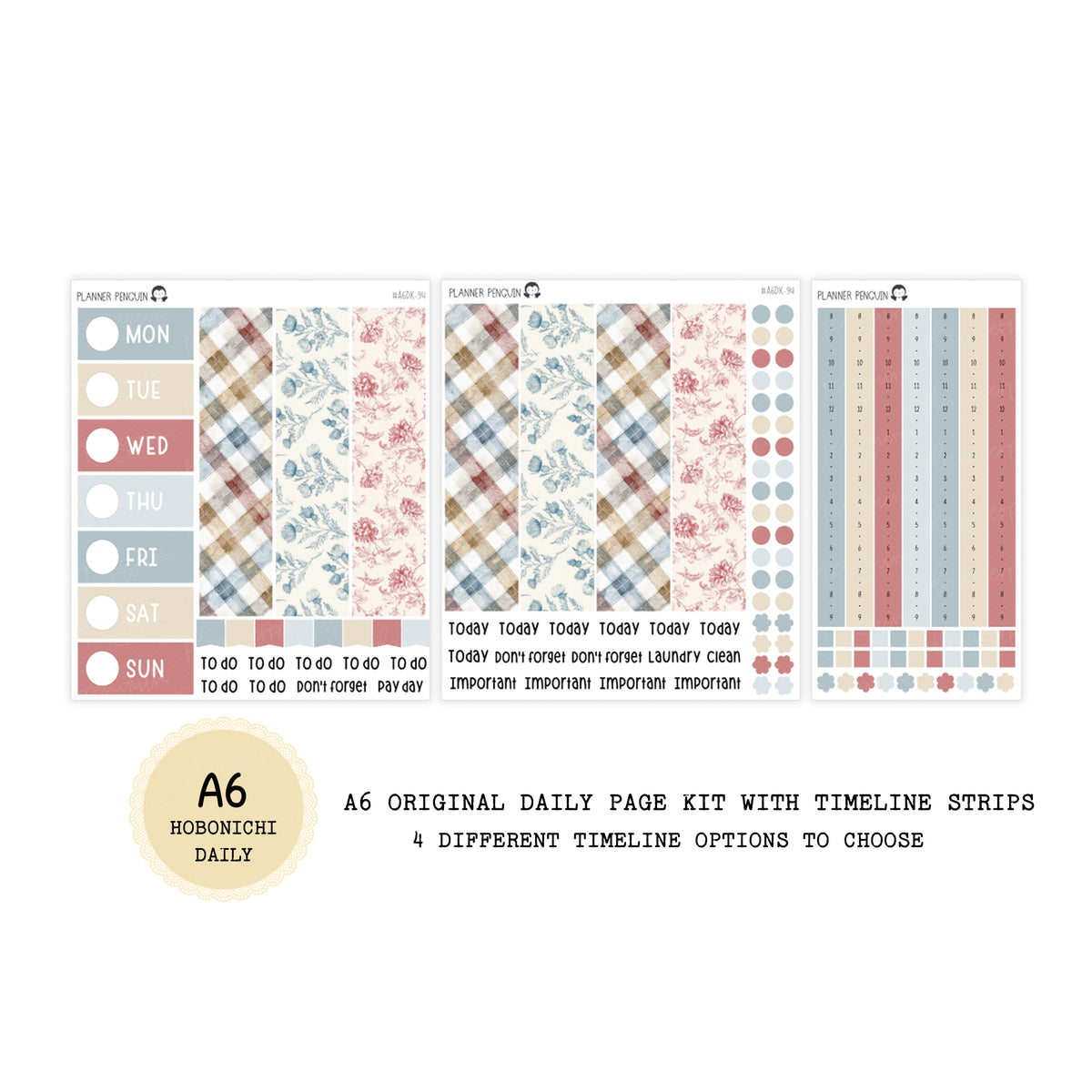 Autumn Reverie - Daily Kit - Hobonichi Cousin A5 , A6 original Techo