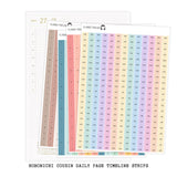 Hobonichi Cousin A5 Daily Timeline Strips | 5AM | 6AM | 7AM | 8AM | Planner Stickers | Cousin A5 #HDTL-COLOR