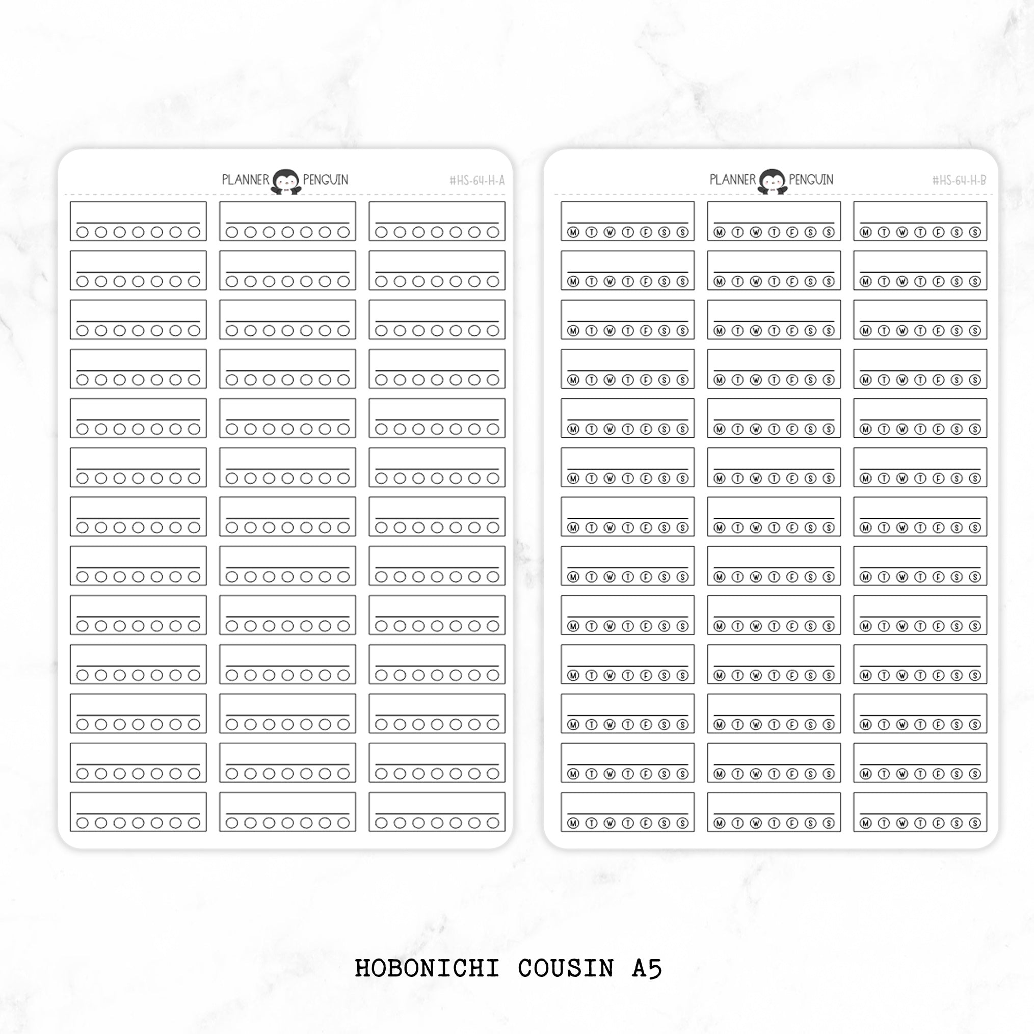 Minimal Habit Tracker Label Planner Stickers // #HOBO-HS-64