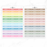 Workout Habit Tracker Label Planner Stickers