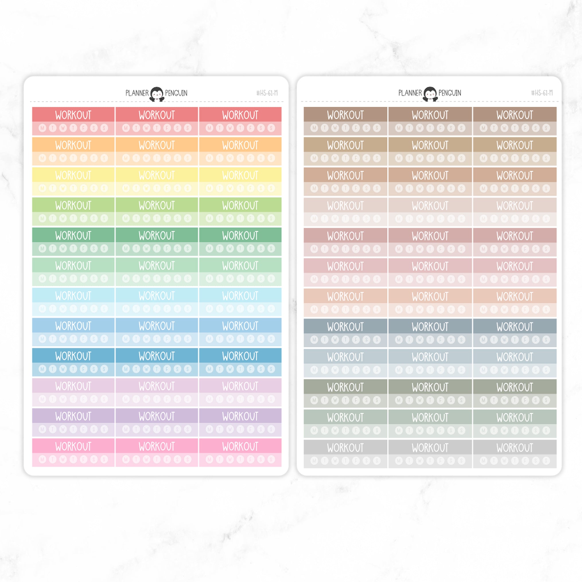 Workout Habit Tracker Label Planner Stickers