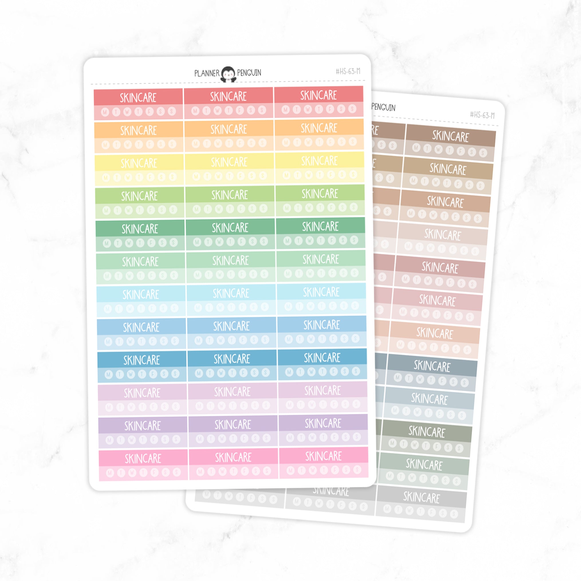 Skincare Habit Tracker Label Planner Stickers