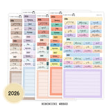 2026 Hobonichi Weeks Yearly view Stickers// Year at glance Stickers // #HW-YG-MAIN
