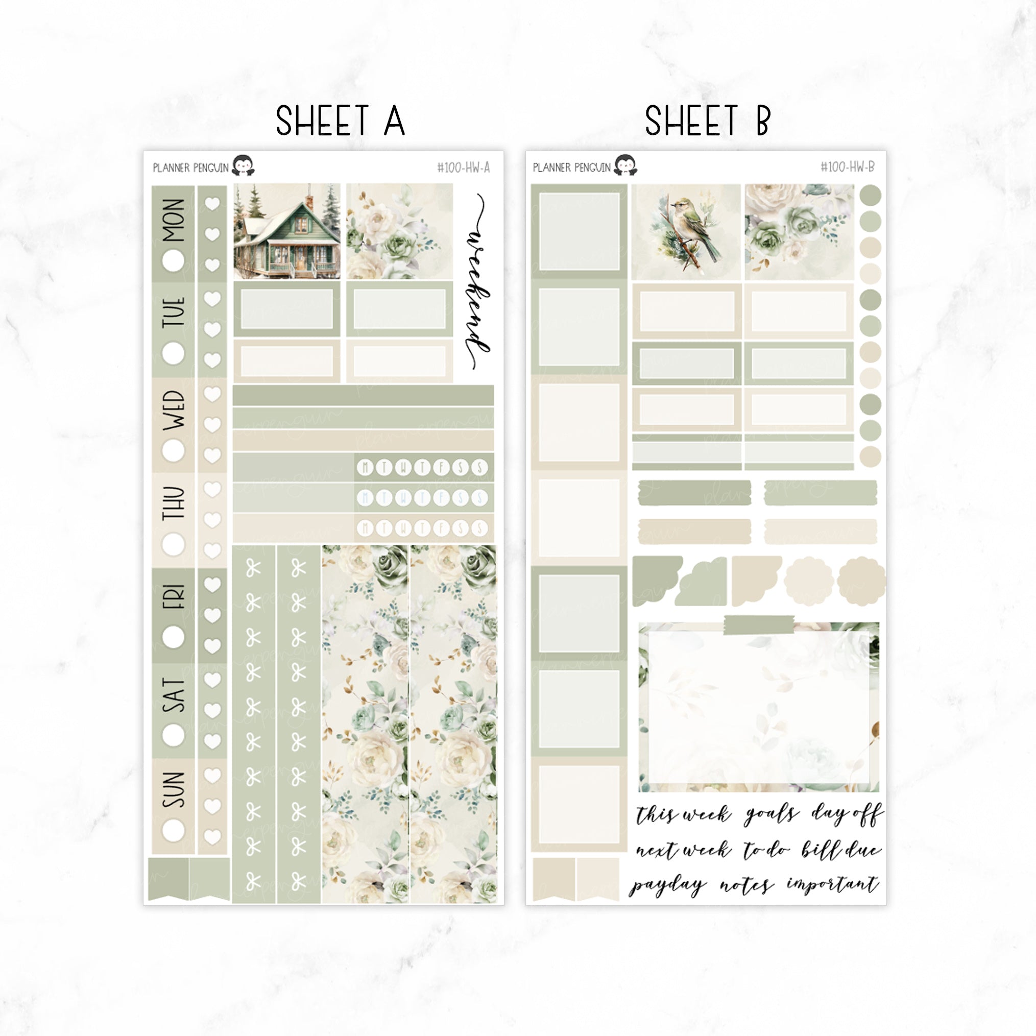 Winter Cottage Hobonichi Weeks kit