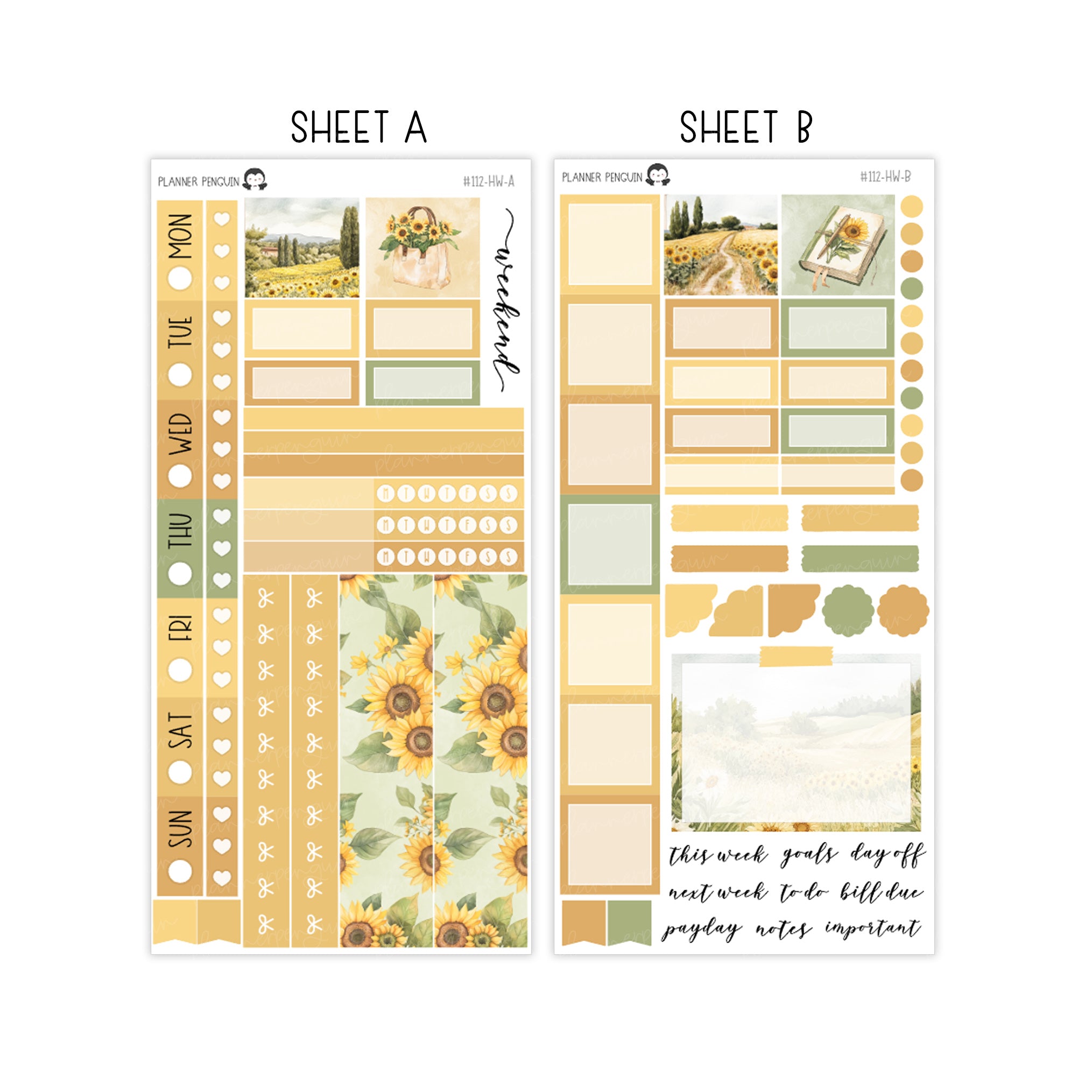 Sunflower Hobonichi Weeks kit