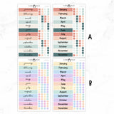 Hobonichi Cousin Yearly Index Stickers// Cousin A5 // #HC-INDEX