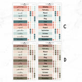 Hobonichi Cousin Yearly Index Stickers// Cousin A5 // #HC-INDEX