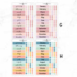 Hobonichi Cousin Yearly Index Stickers// Cousin A5 // #HC-INDEX
