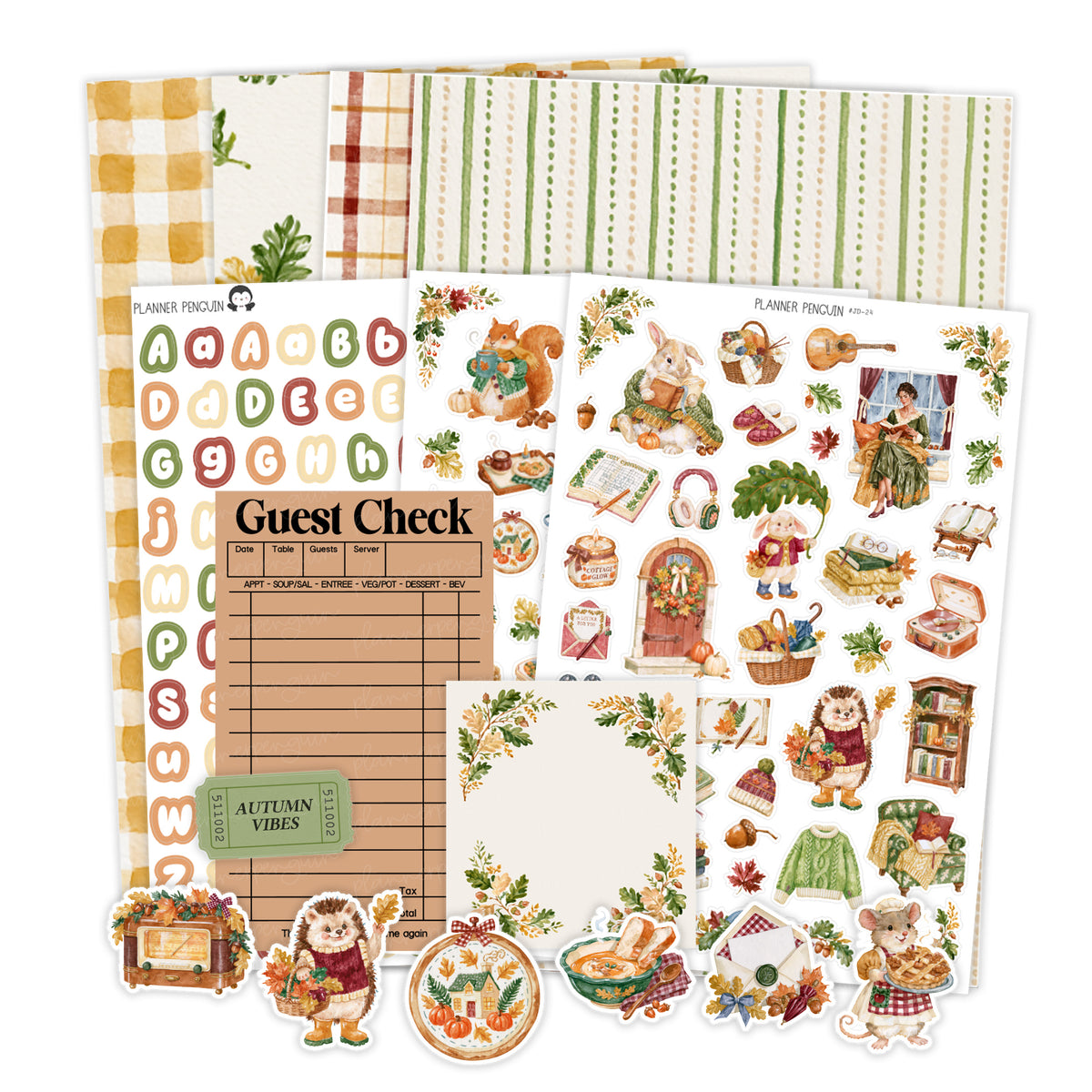 Autumn Rain Junk Journaling Kit Stickers
