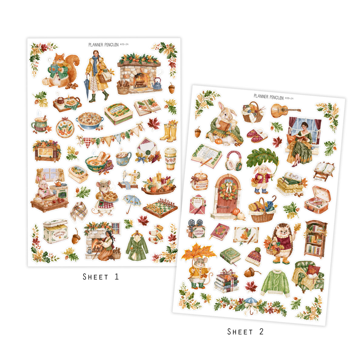 Autumn Rain Junk Journaling Kit Stickers