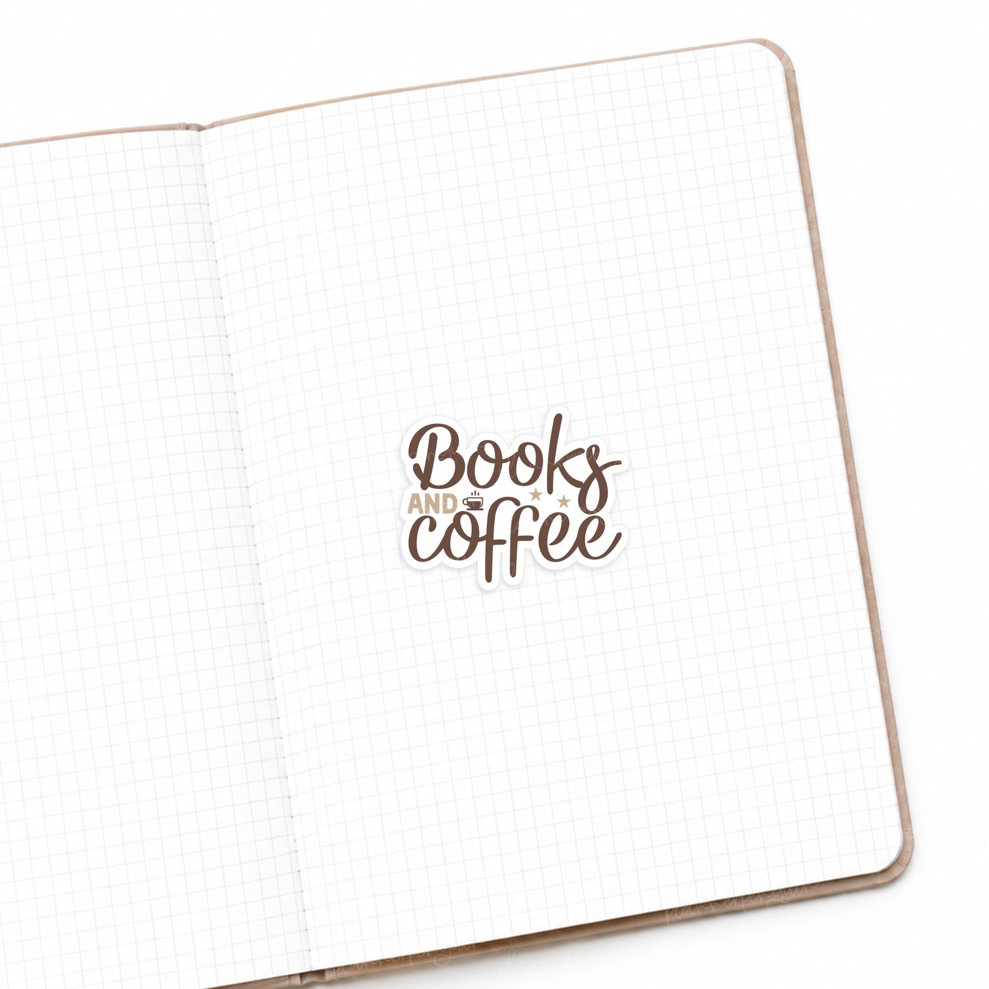 Books and Coffee Matte Die Cut Sticker