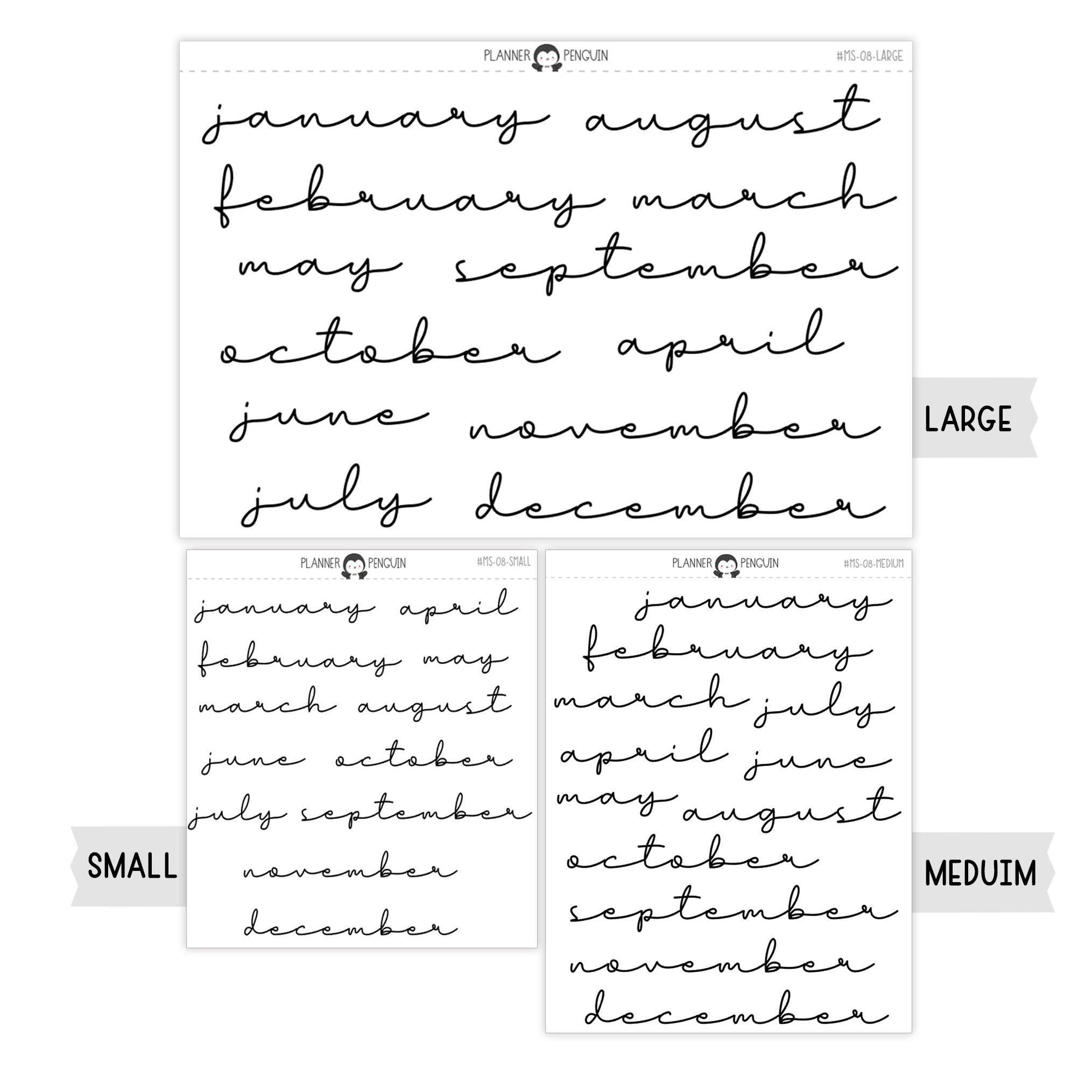 Monthly Script stickers MS-08