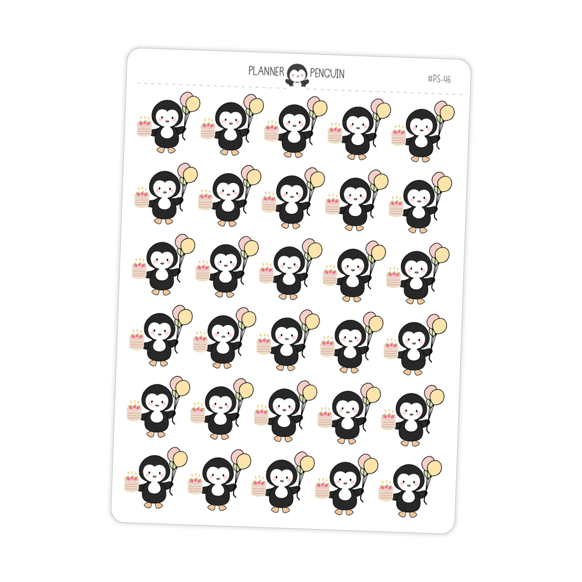 Birthday Party Penguin Planner Stickers