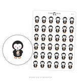 Boba Tea Penguin Planner Stickers