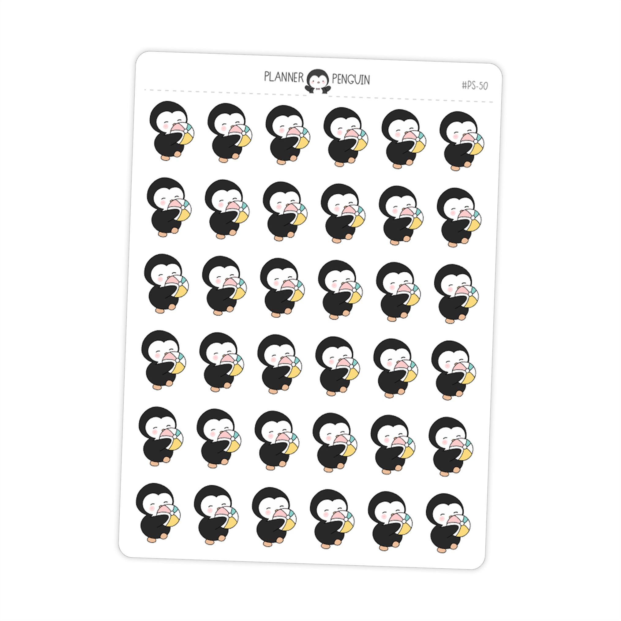 Beach Ball Penguin Planner Stickers