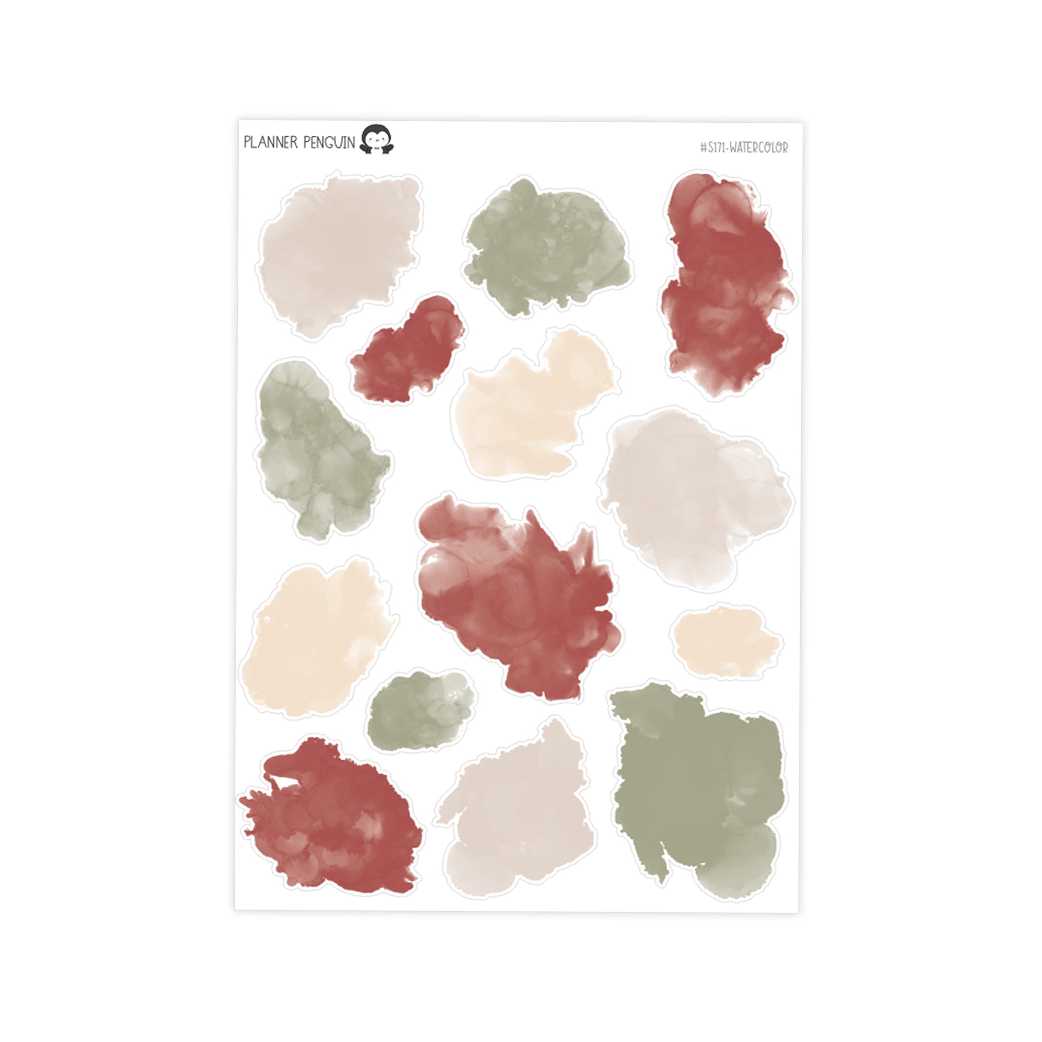 Winter Warmth Watercolor Ink Swatches// #S171-Watercolor