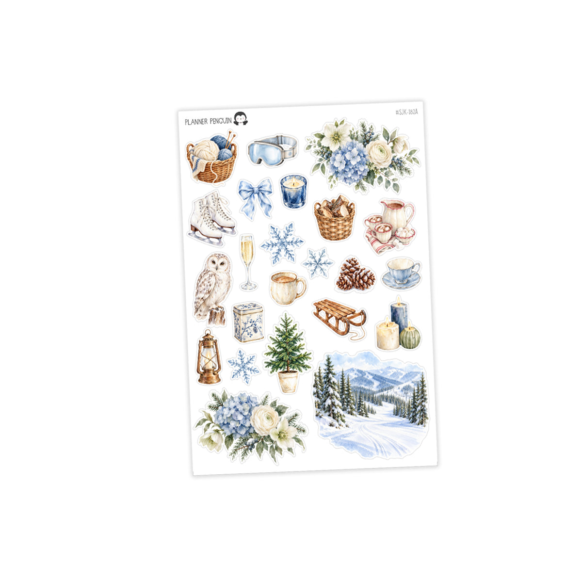 Winter Escape Junk Journaling Kit Stickers