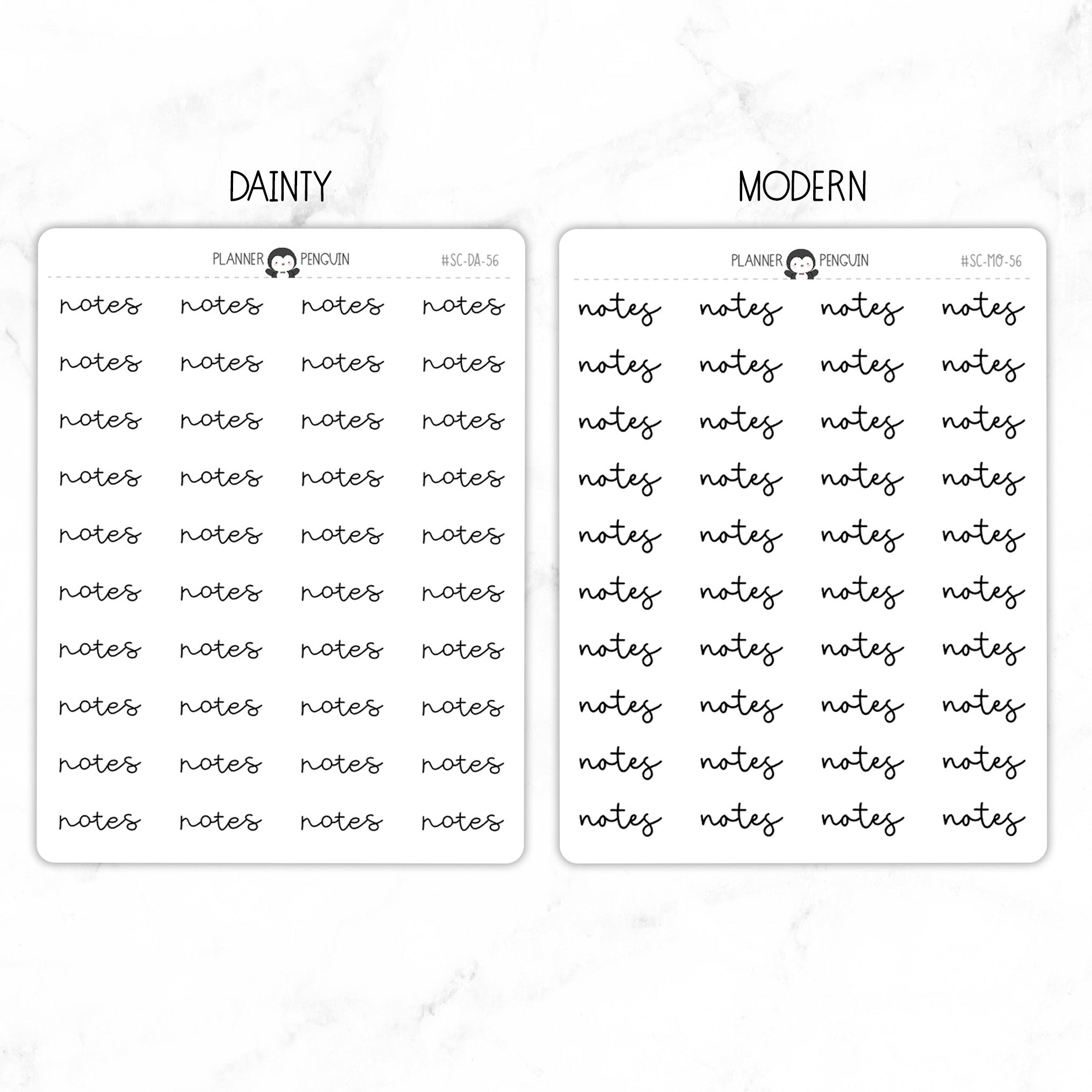 Notes Script Stickers