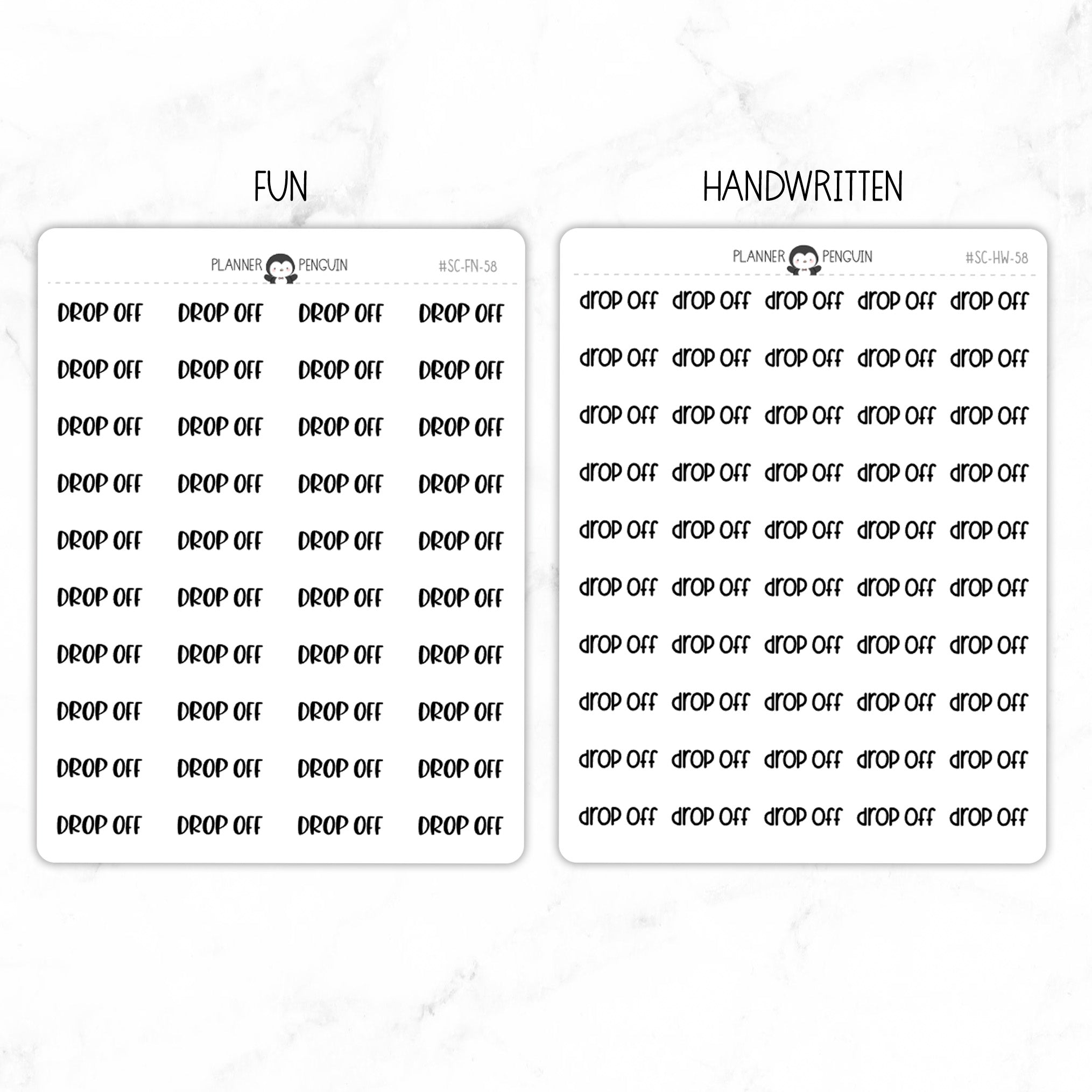 Drop Off Script Stickers // #SC-58