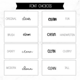 Clean Script Stickers
