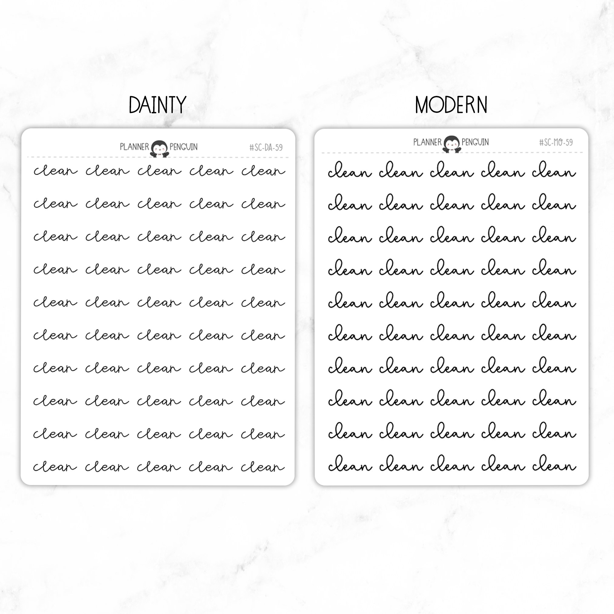 Clean Script Stickers