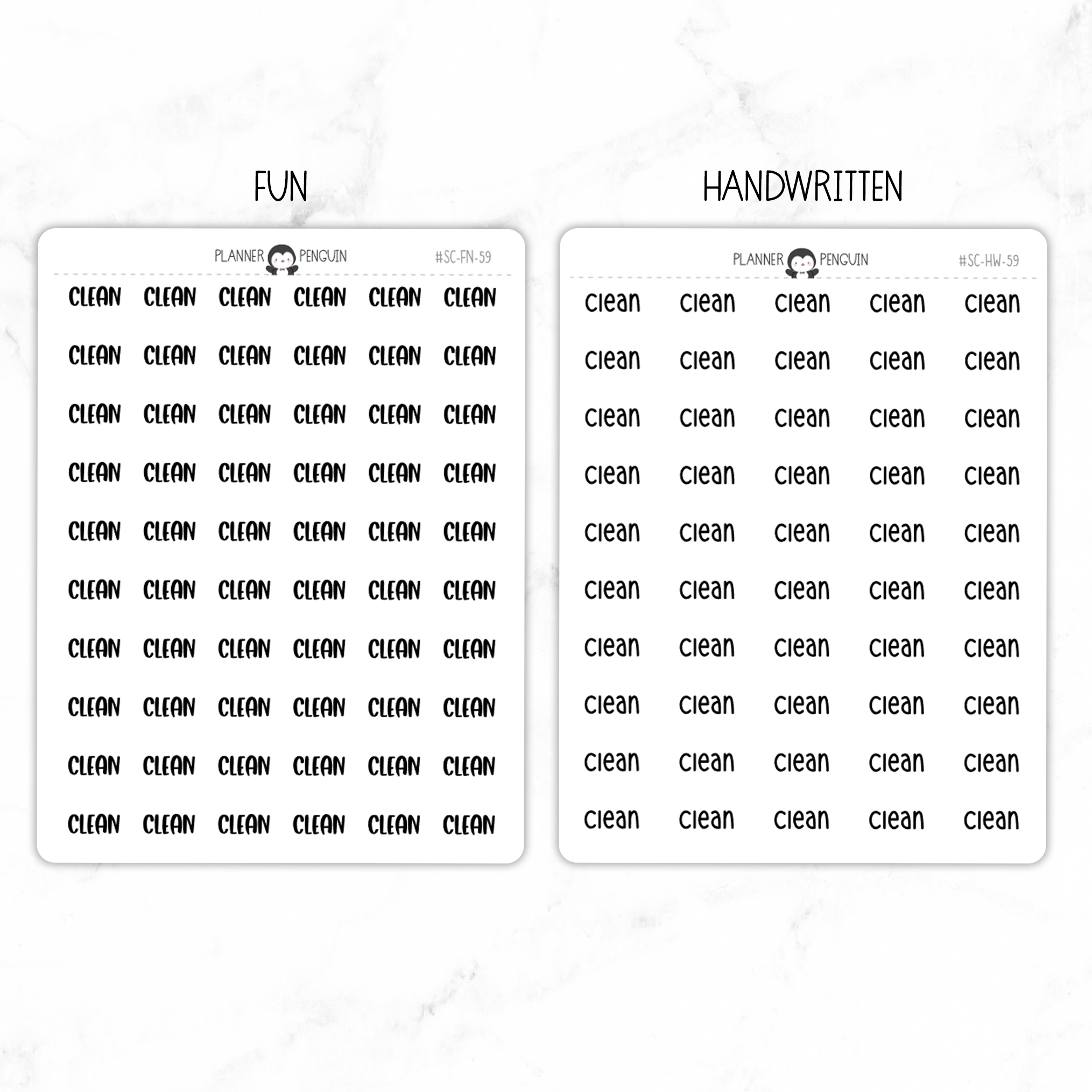 Clean Script Stickers