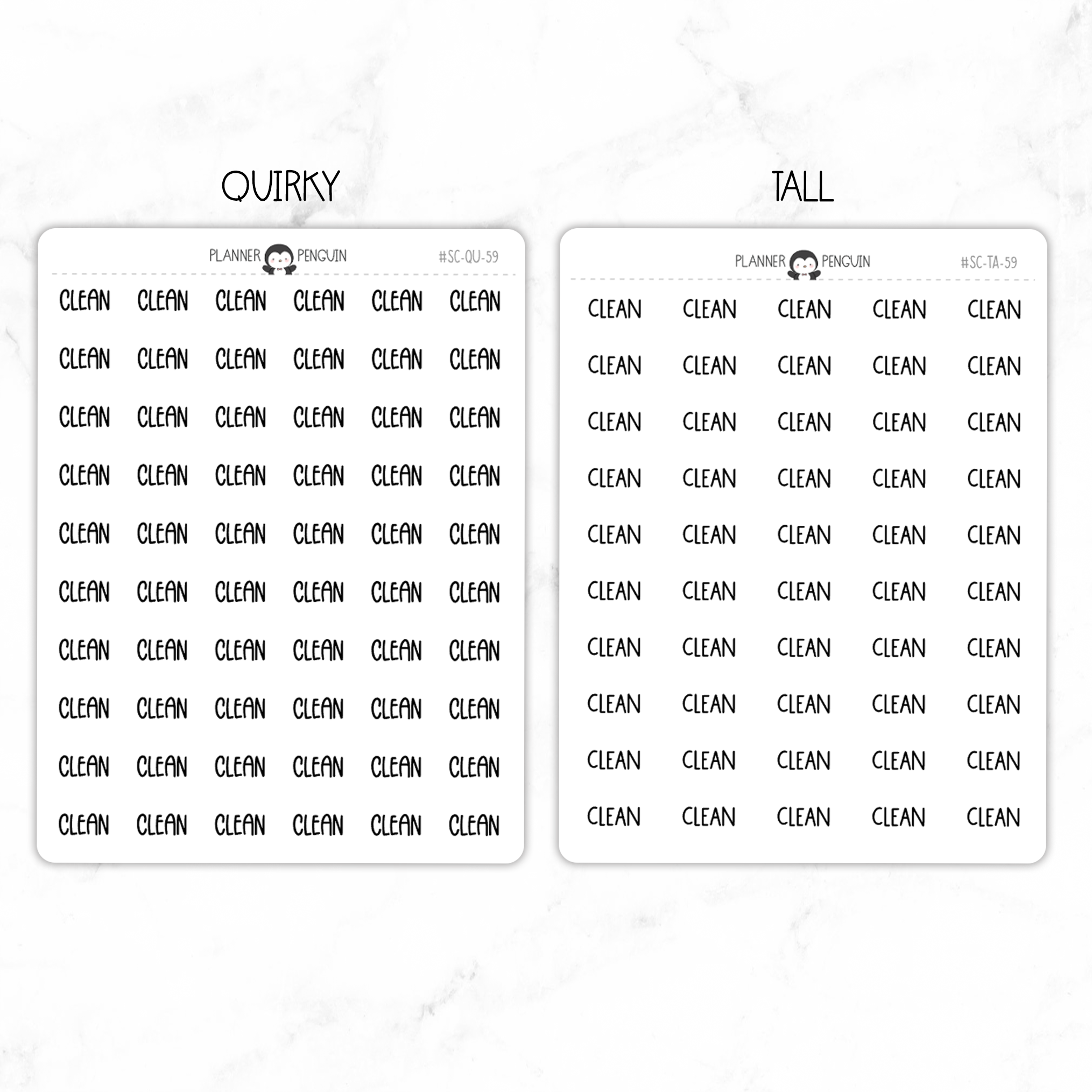 Clean Script Stickers
