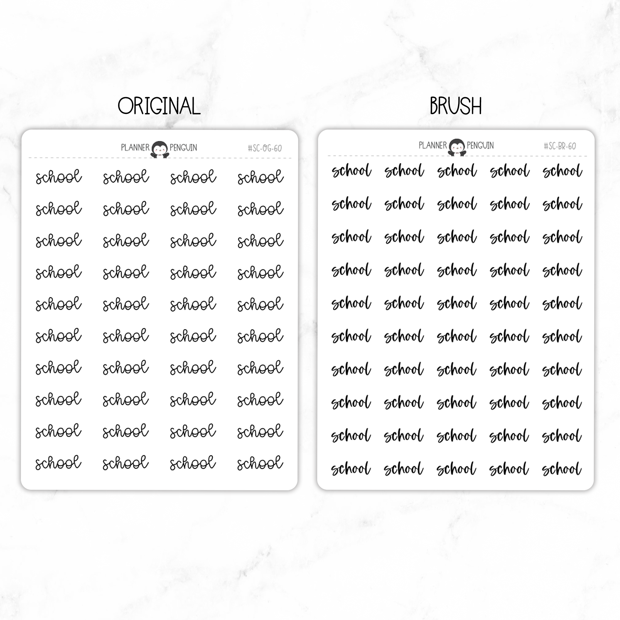 School Script Stickers