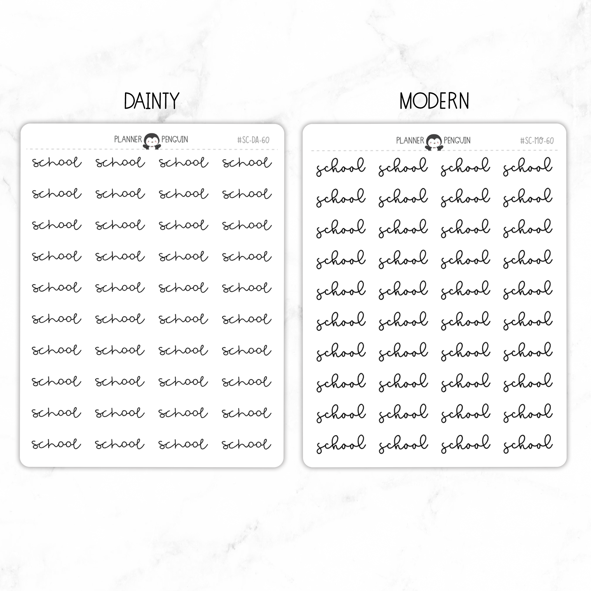 School Script Stickers