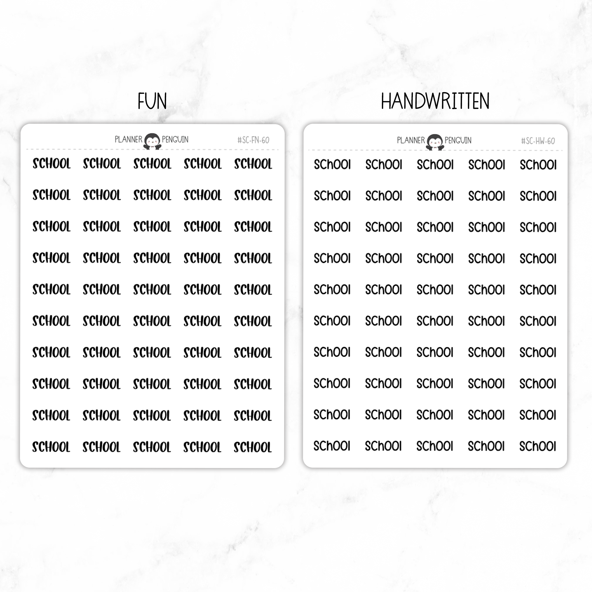 School Script Stickers