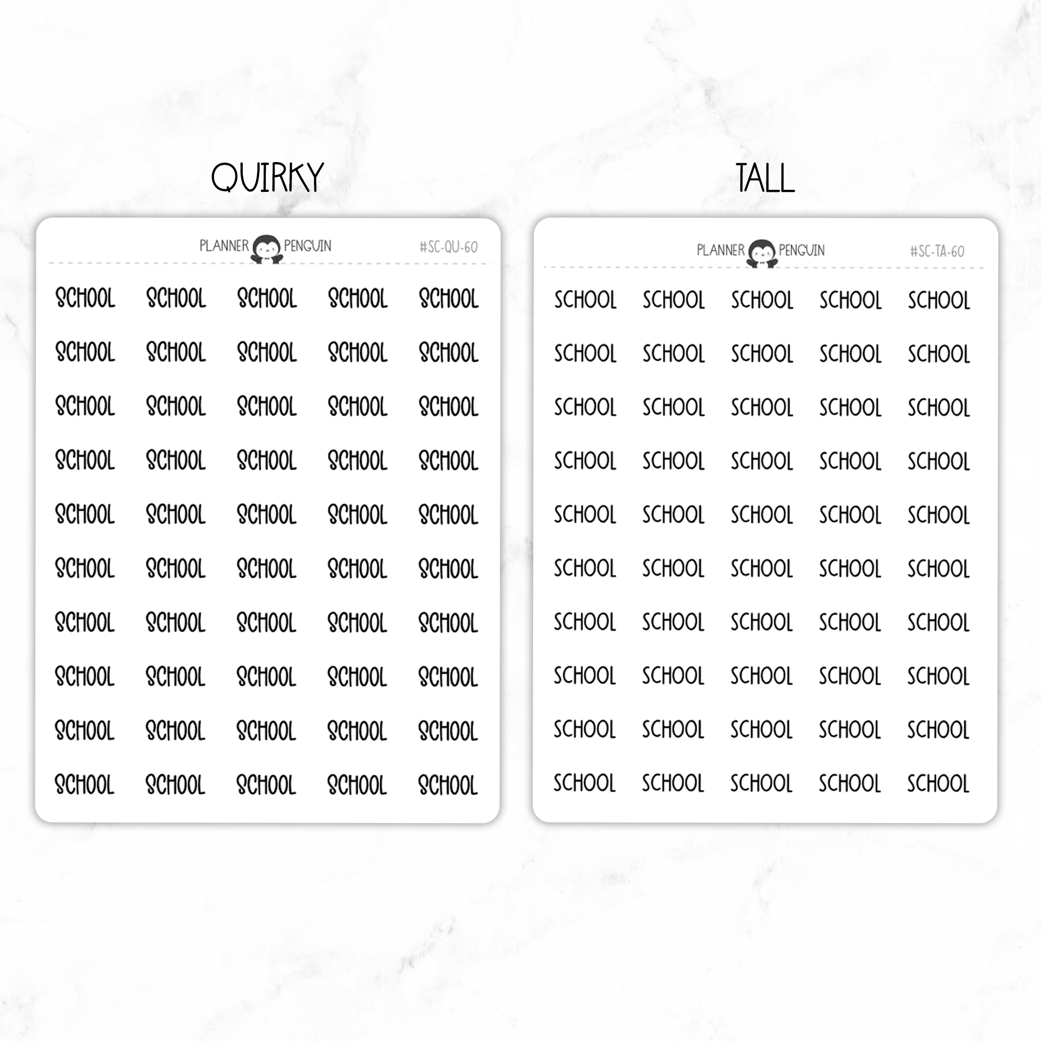 School Script Stickers