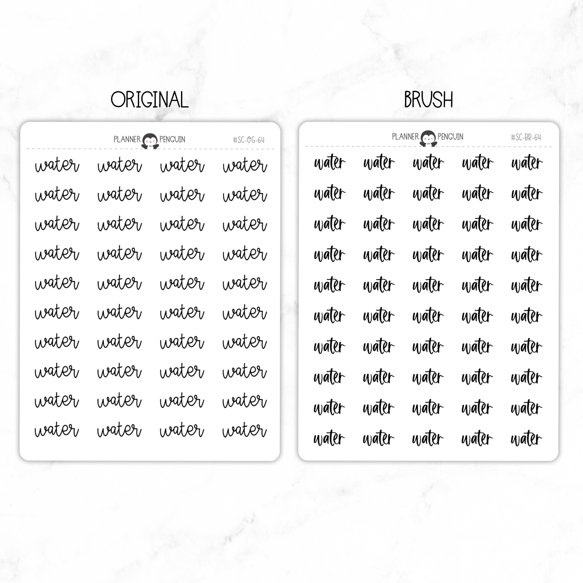 Water Script Stickers