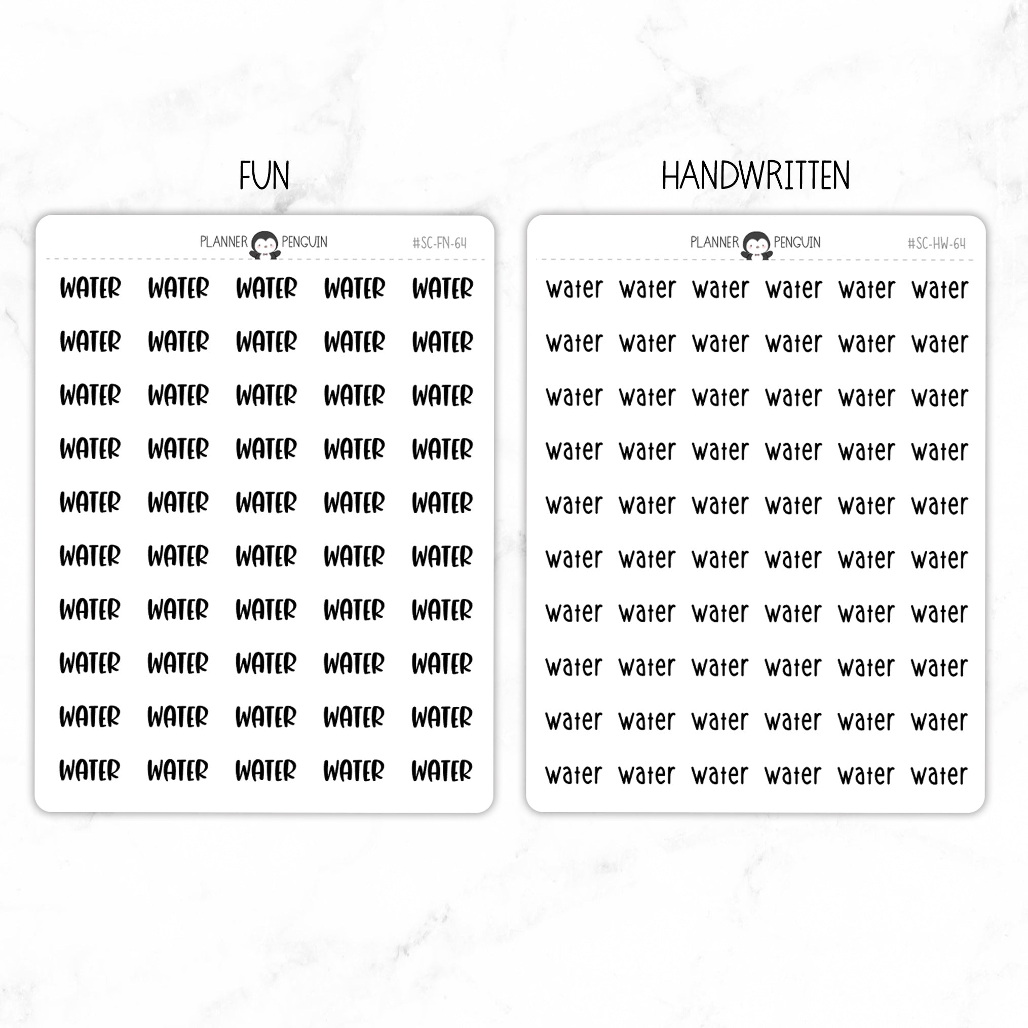 Water Script Stickers