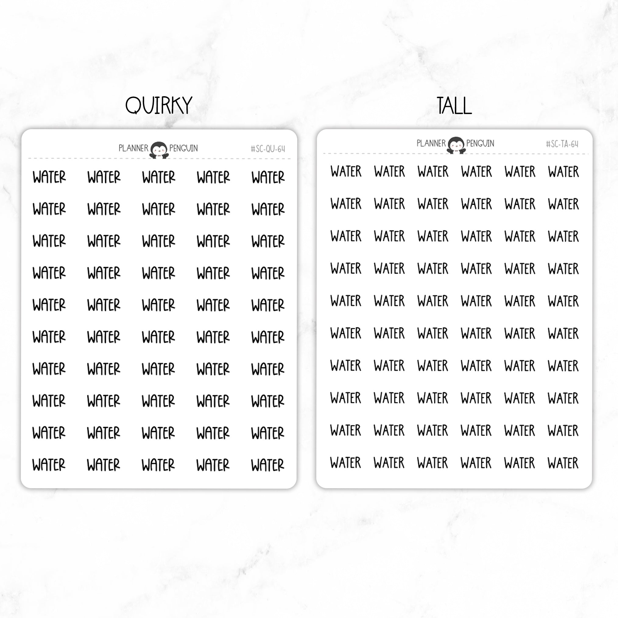 Water Script Stickers