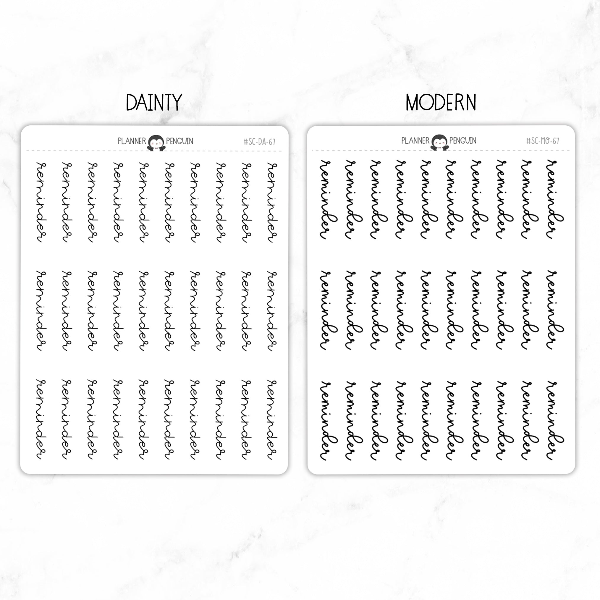 Reminder Script Stickers