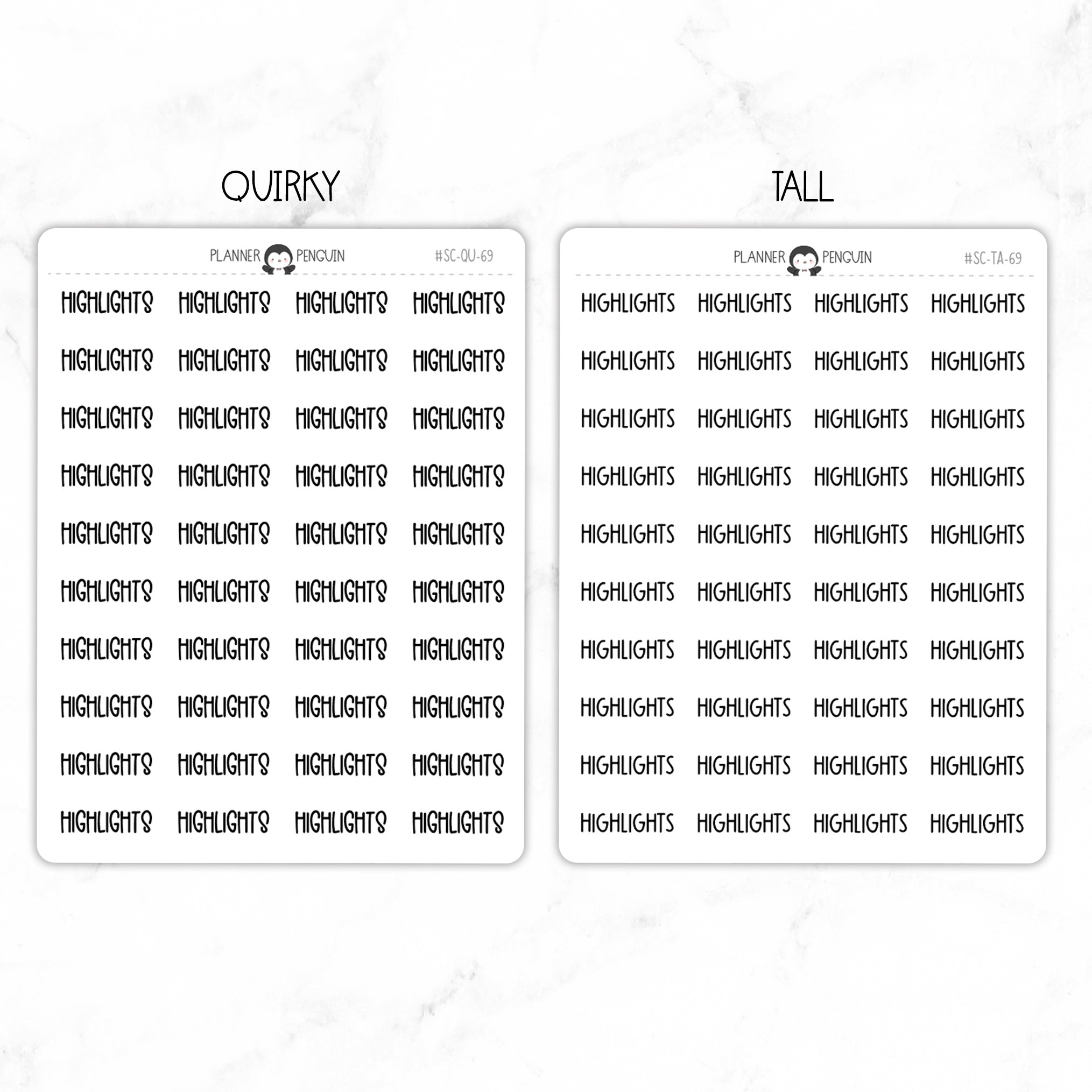 Highlights Script Stickers
