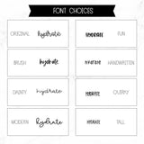 Hydrate Script Stickers