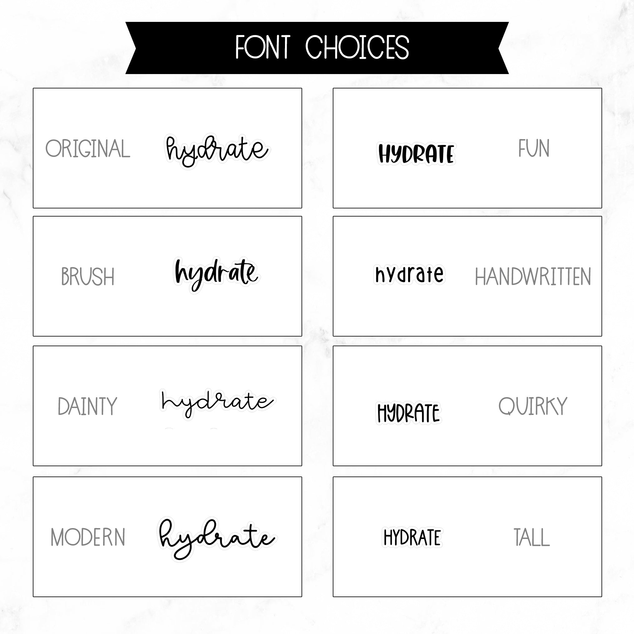 Hydrate Script Stickers