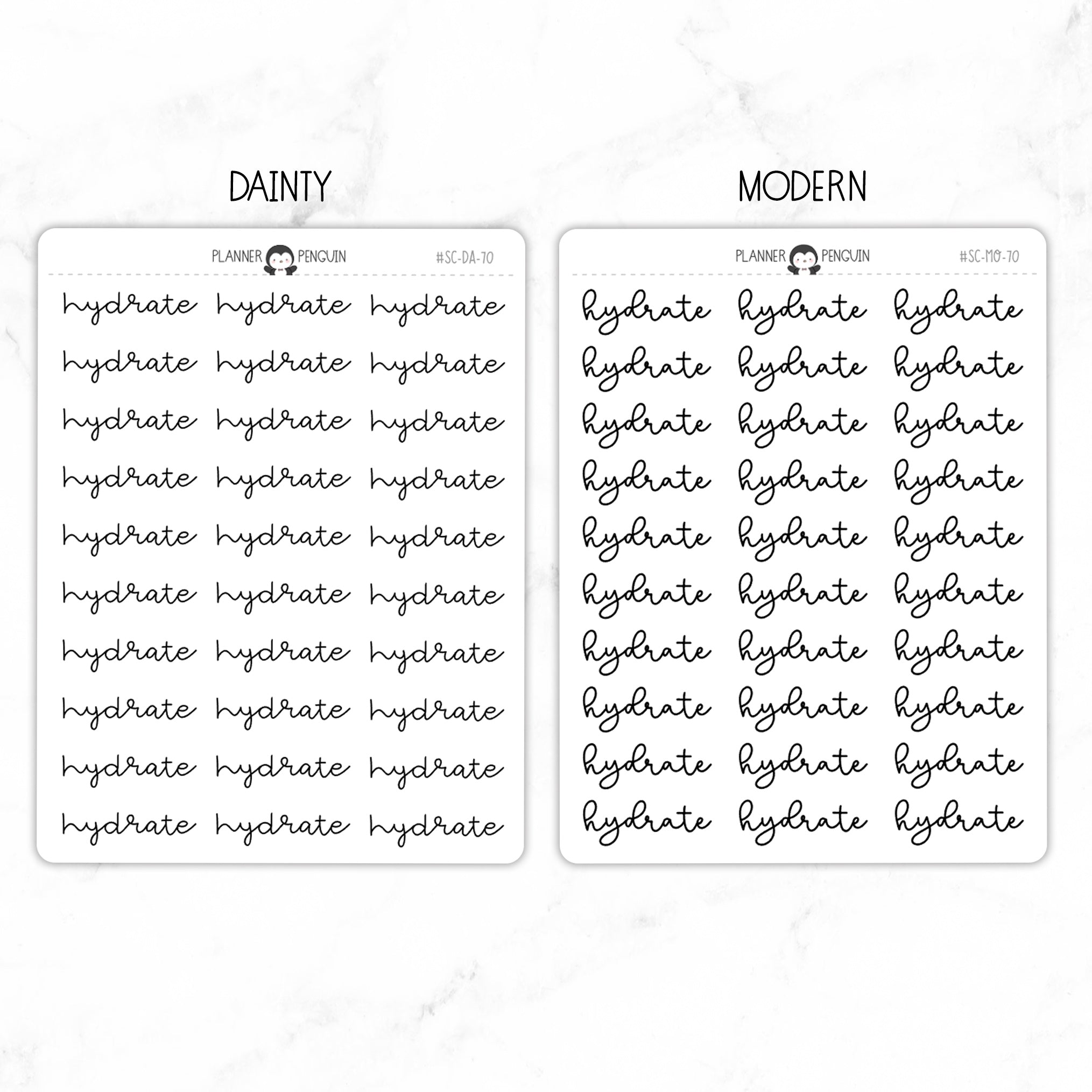 Hydrate Script Stickers