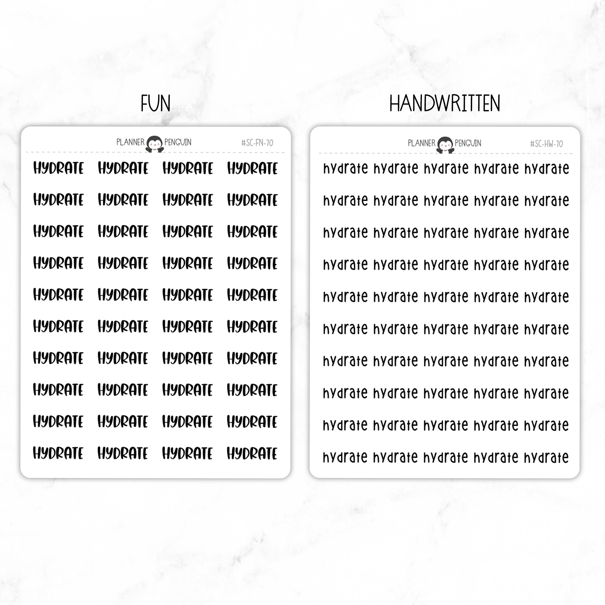Hydrate Script Stickers