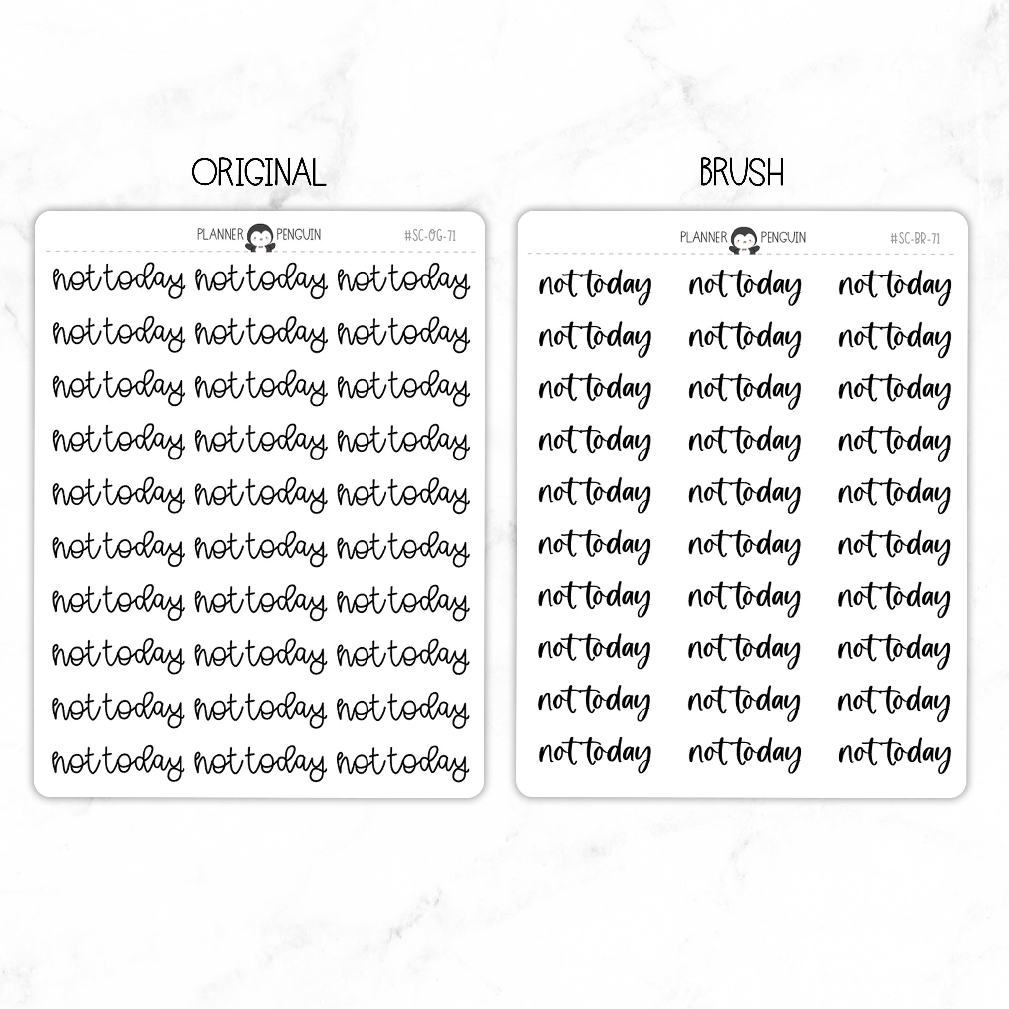 Not Today Script Stickers