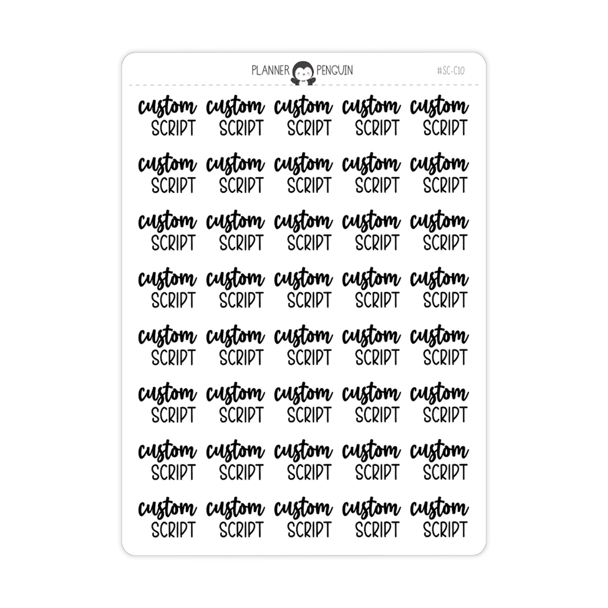 Custom Script Text Stickers | SC-C10