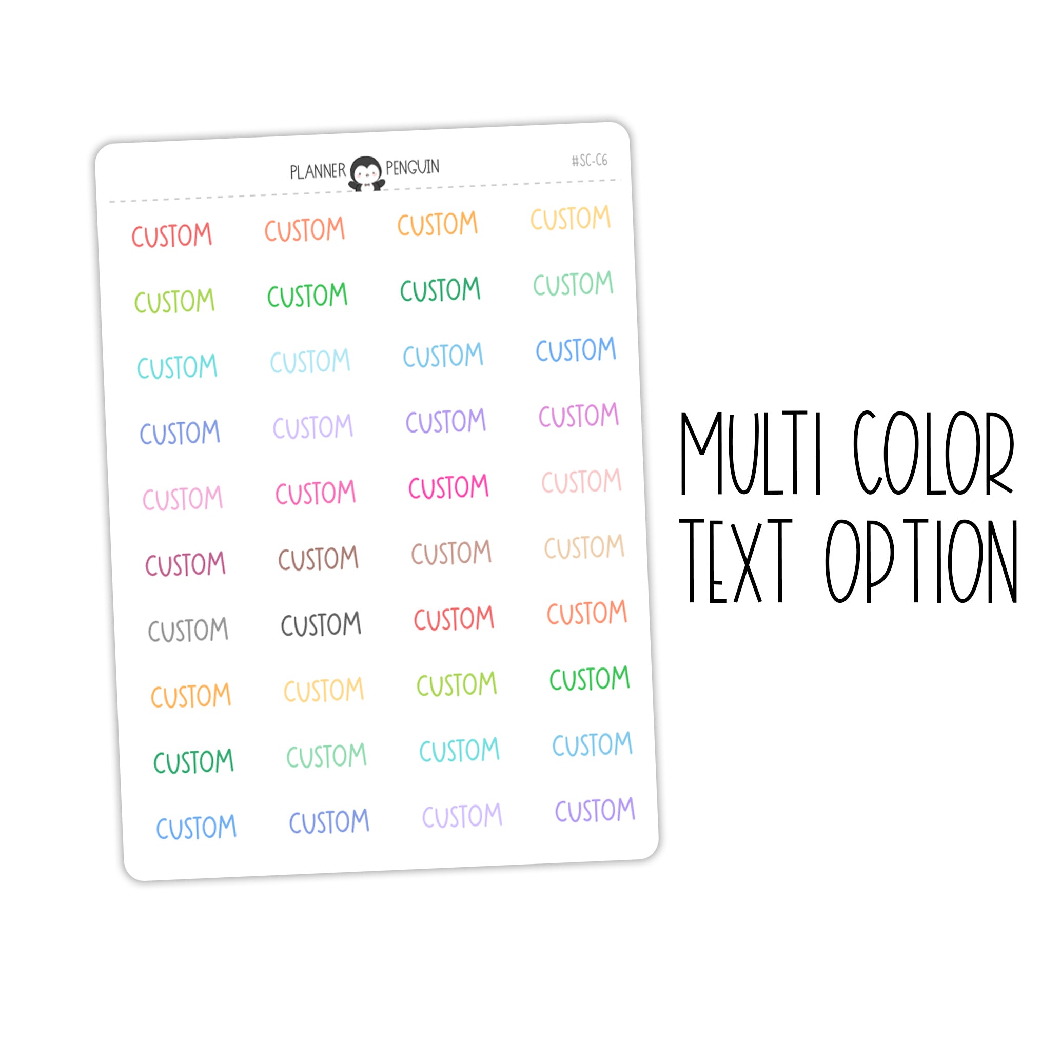 Custom Text Script Stickers | SC-C6