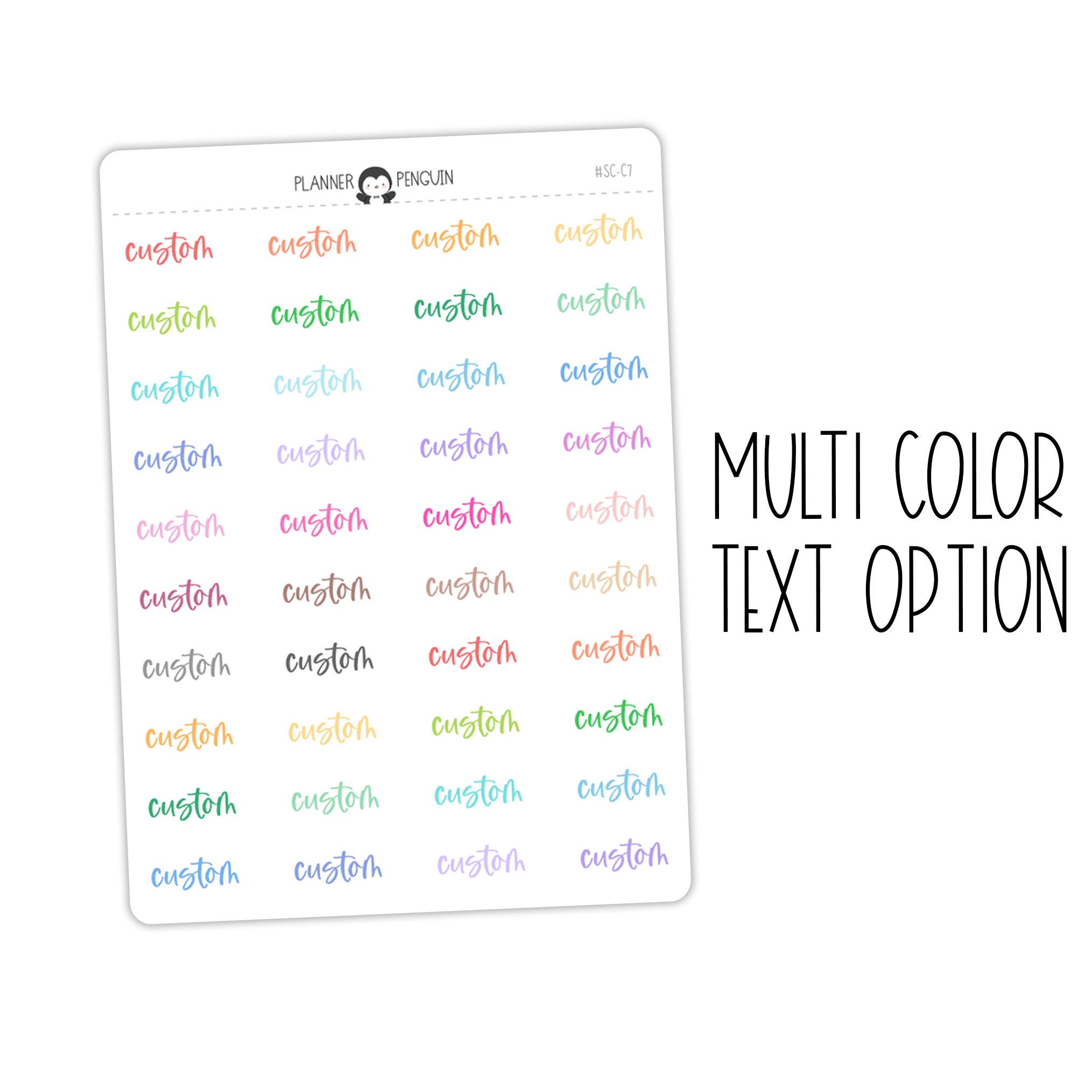 Custom Text Script Stickers | SC-C7