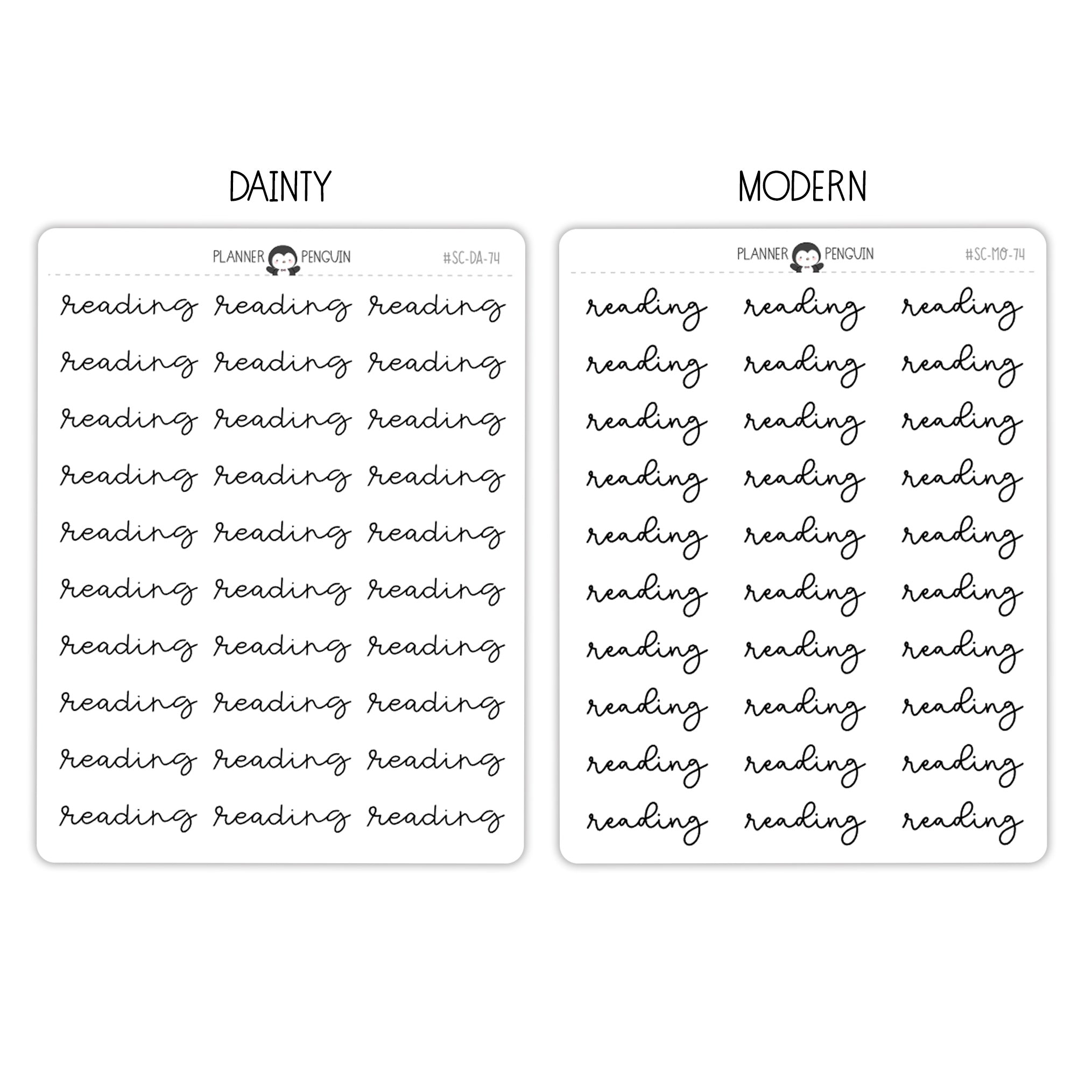 Reading Script Stickers