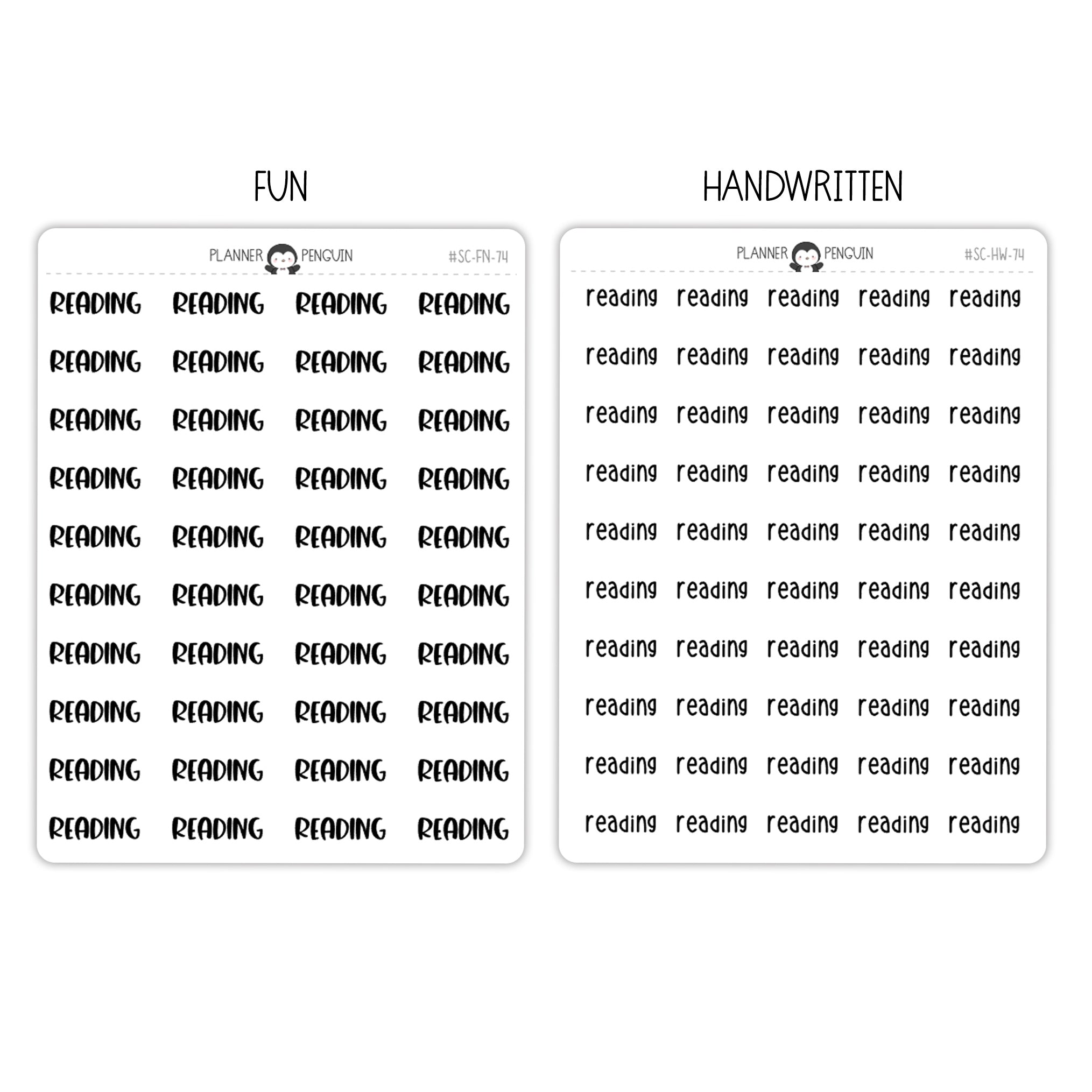 Reading Script Stickers