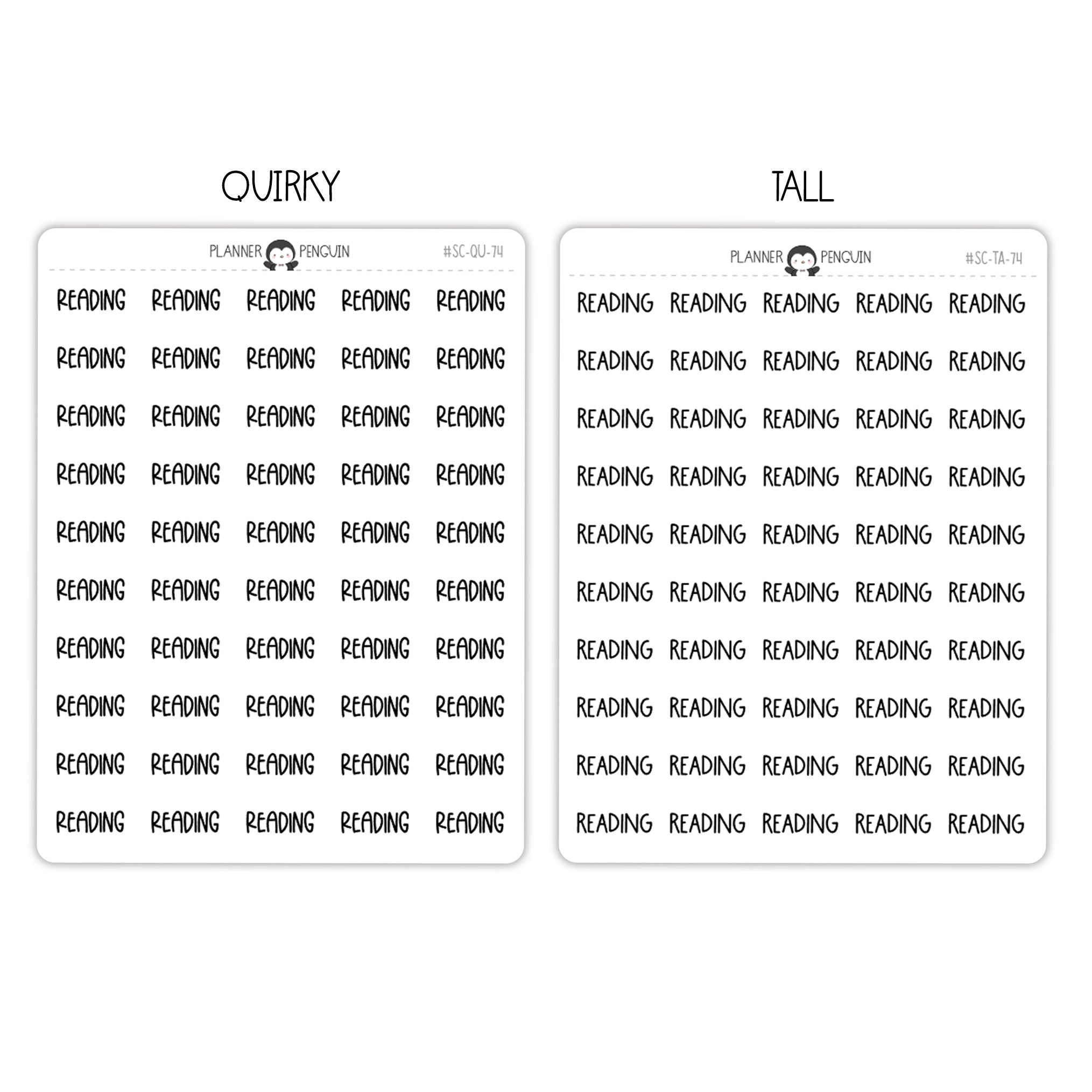 Reading Script Stickers