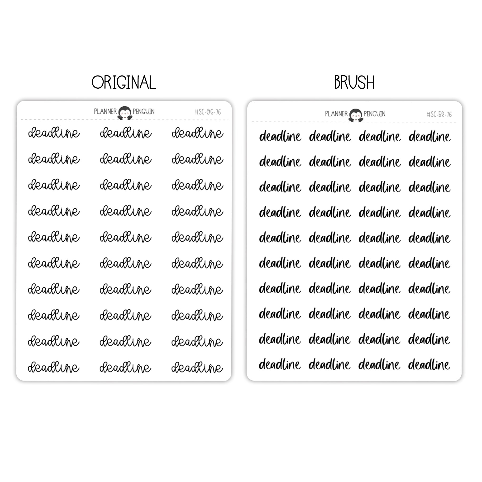 Deadline Script Stickers