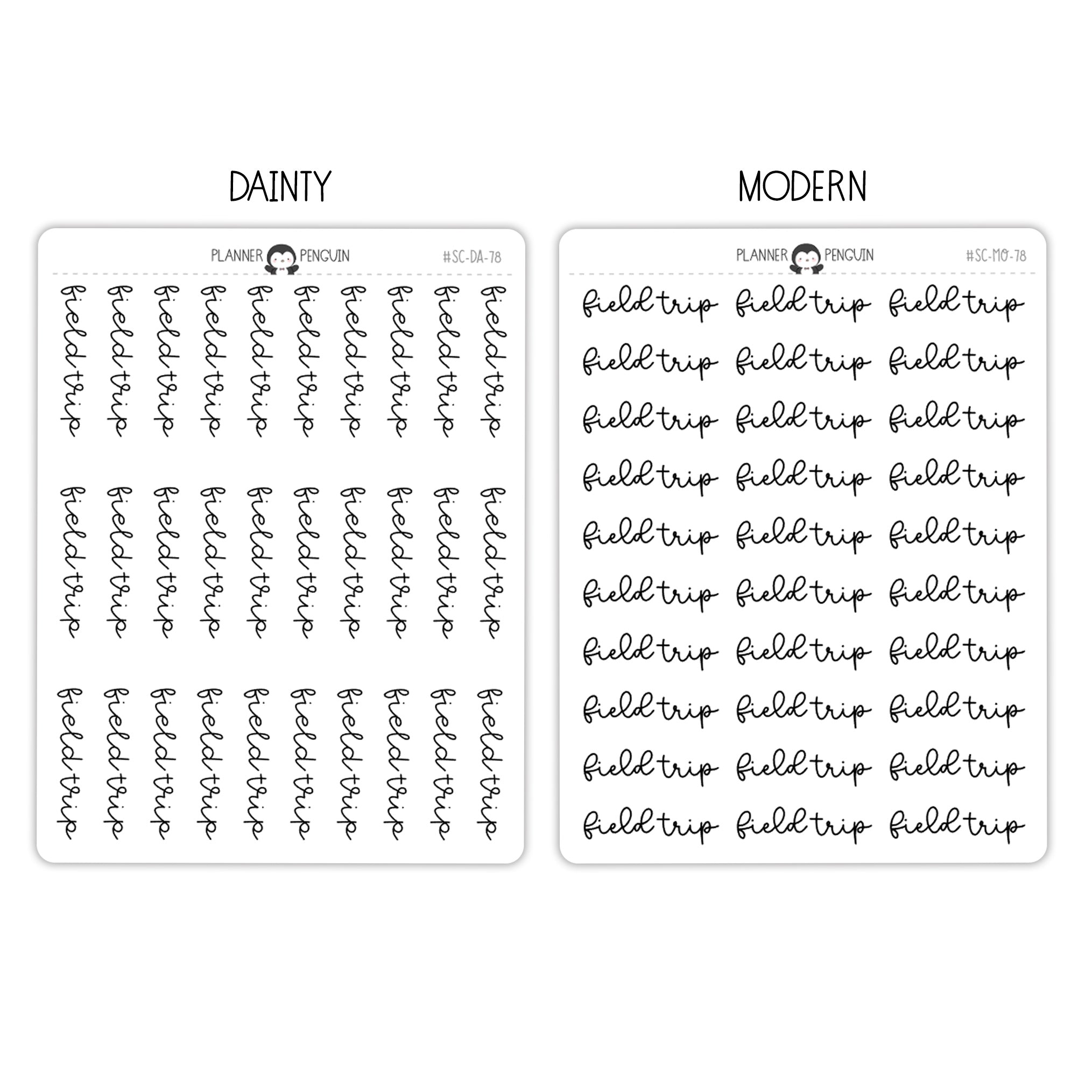 Field Trip Script Stickers